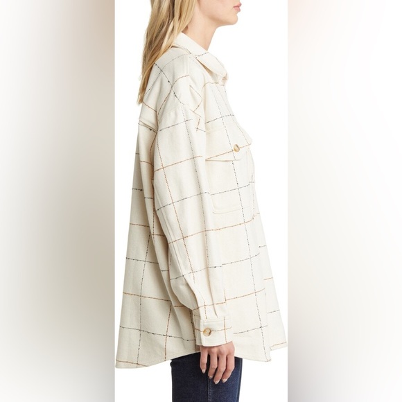 Like New Madewell Windowpane Boucle Oversized Shirt Jacket - Picture 6 of 11